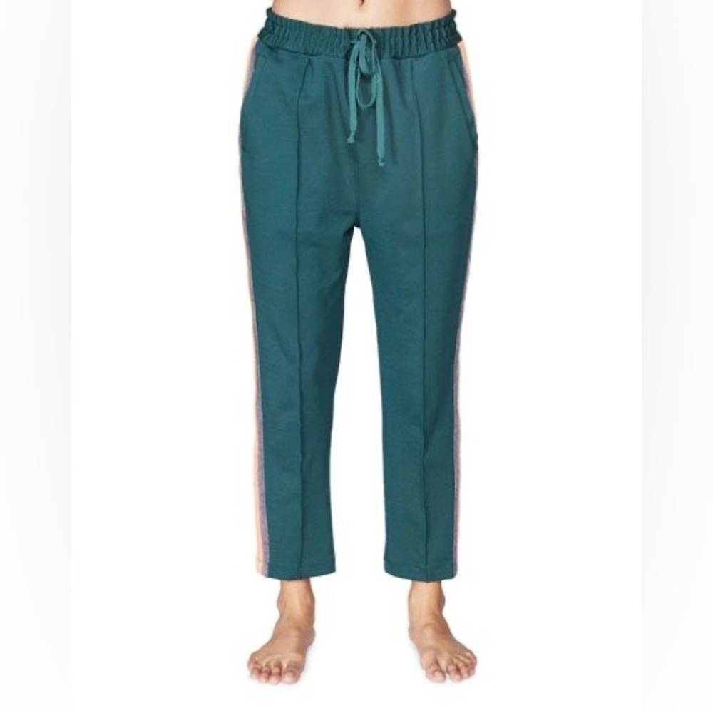 Spiritual Gangster Women’s Small Cropped Tailored Pants Side Shinny Stripes